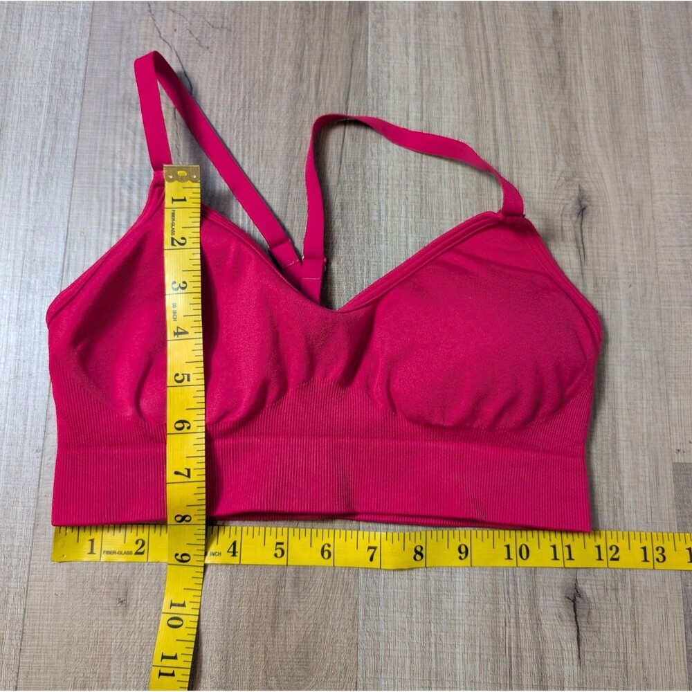 Gymshark Size XS Sweat Seamless Sports Bra 2.0 Light Support Punk Pink Stretch - Picture 10 of 10